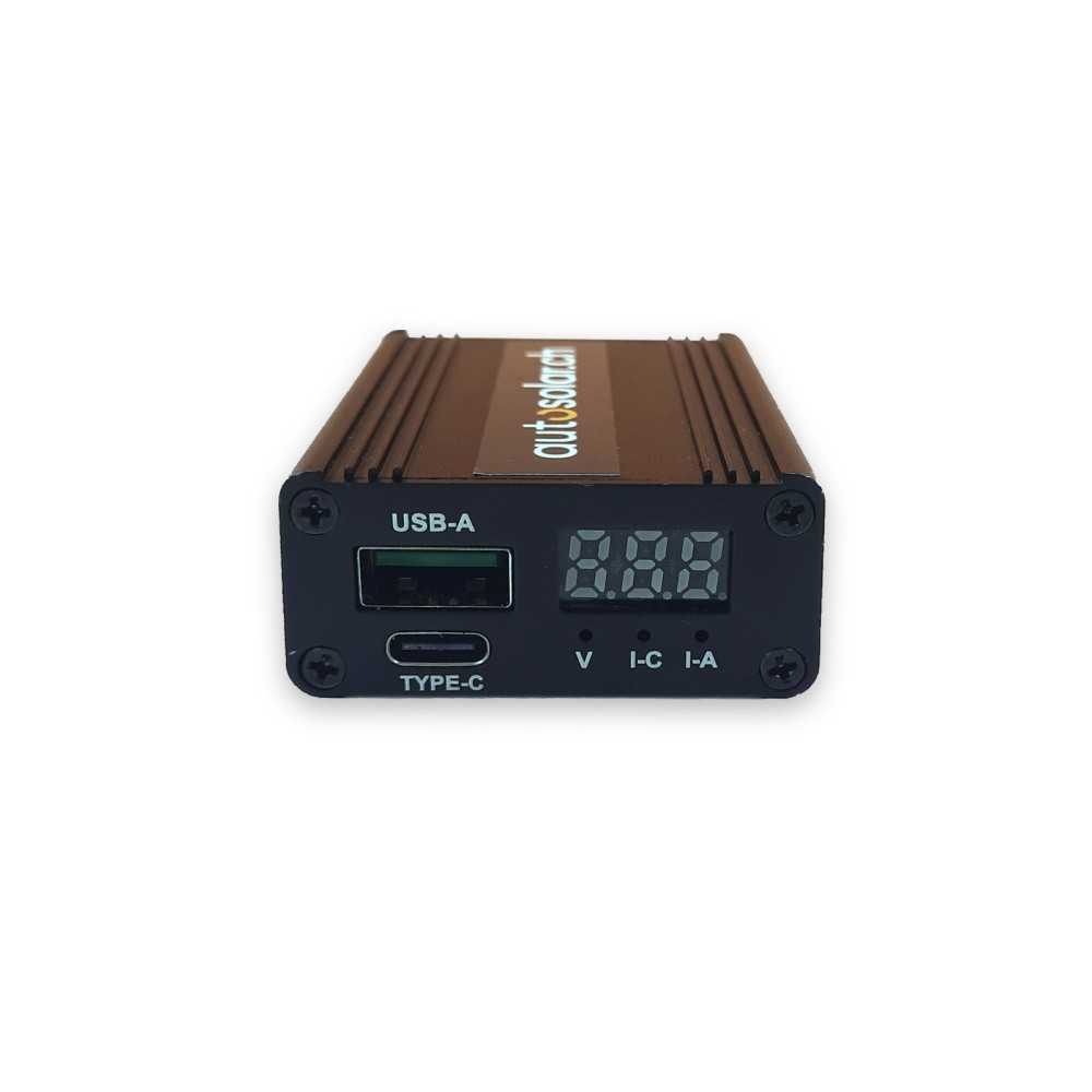 AutoSolar DC converter with 2 USB ports for solar power systems