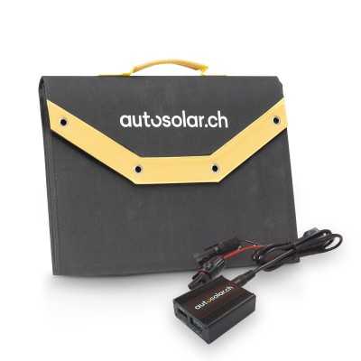 Flexible Solarmodule: Faltbares, effizientes Solarmodul 135W mit Ladegerät - AutoSolar.ch