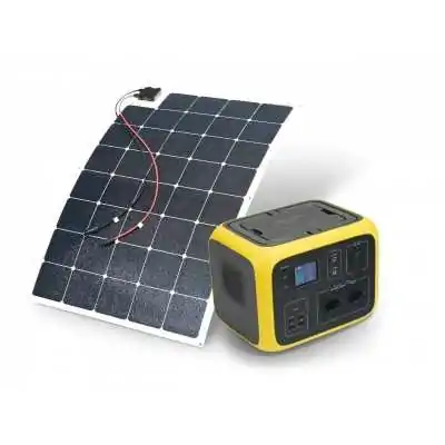 Powerstation 500Wh mit flexiblem 140W Solarmodul - mobiler Generator mit Sinus-Wechselrichter