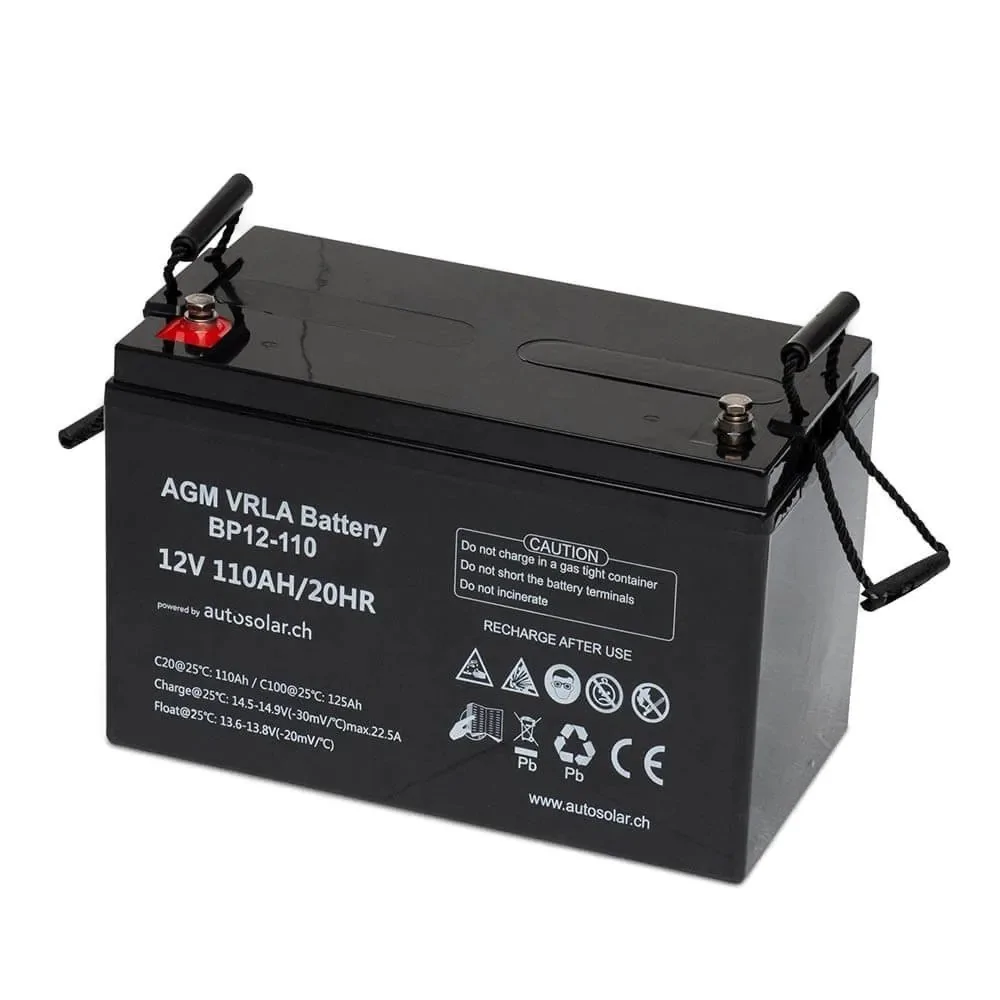 160W solar system - 20A PWM charge controller & 110Ah AGM battery