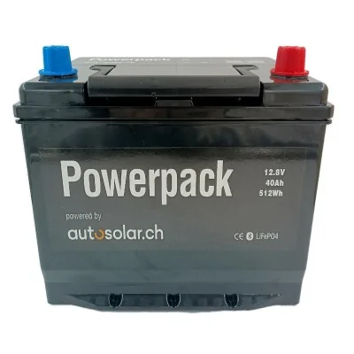 Starter Lithium-Batterie (LiFePO4) 40Ah 12V - AutoSolar.ch