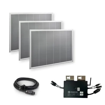 Centrale électrique de balcon à fines rayures blanches et grises