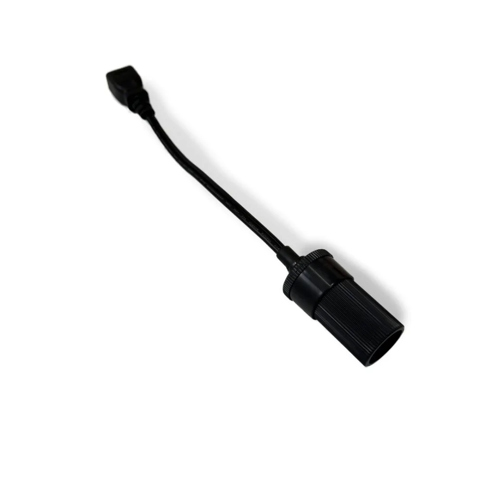 Practical adapter cable from cigarette lighter plug to 230V connection