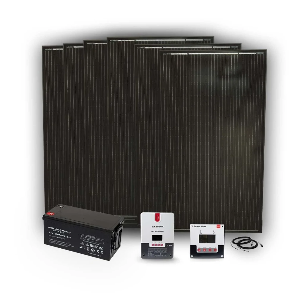 Solaranlage 6x 160 Watt, 24V, MPPT Laderegler, 4x 220Ah AGM Batterien