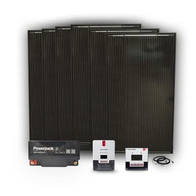 Système solaire 960 W 24 V, contrôleur de charge MPPT et 2 batteries au lithium 100 Ah 24 V