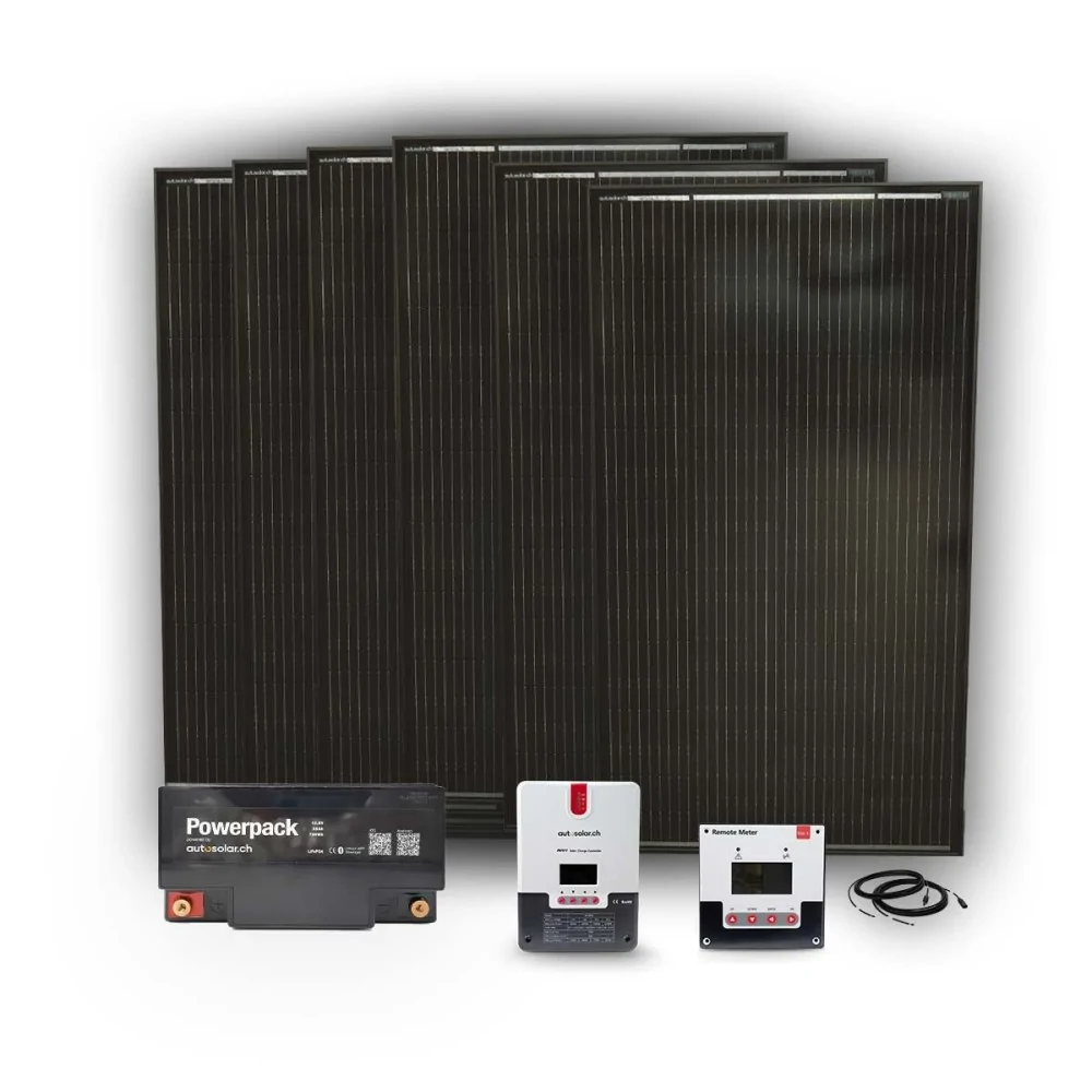 Système solaire 960 W 24 V, contrôleur de charge MPPT et 2 batteries au lithium 100 Ah 24 V