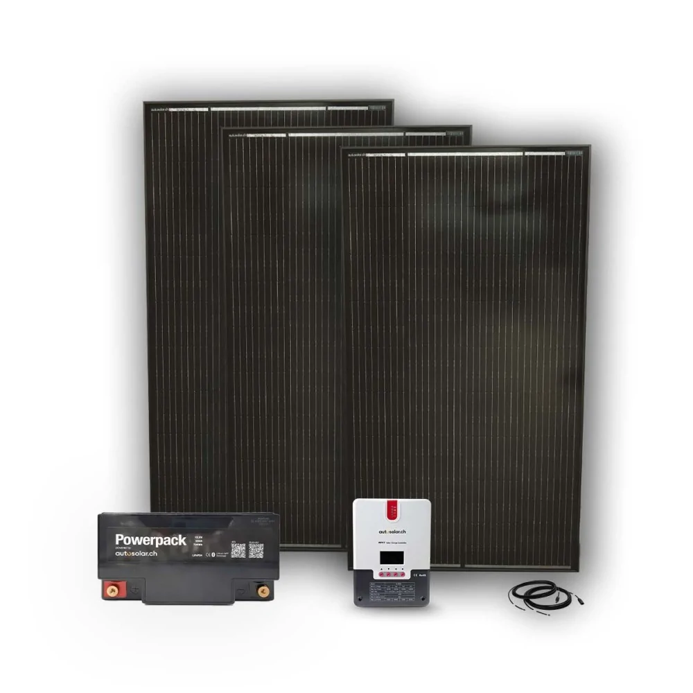 Système solaire de 480 W avec contrôleur de charge MPPT de 40 A et batterie au lithium de 200 Ah