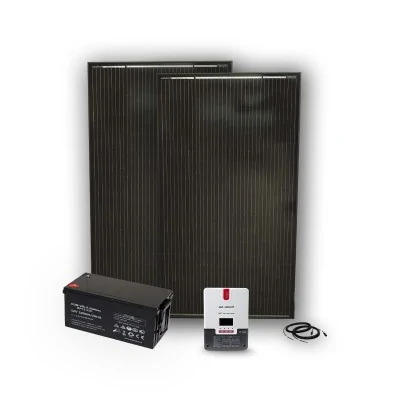 320W solar kit with 30A MPPT charge controller and 220Ah AGM battery