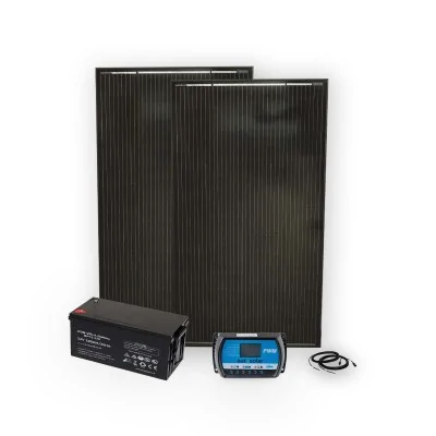 320W solar kit with 30A PWM charge controller and 220Ah AGM battery