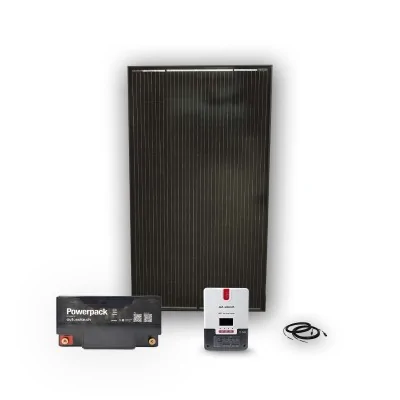 Kit solaire 160 W avec régulateur de charge MPPT 20 A et batterie au lithium 55 Ah