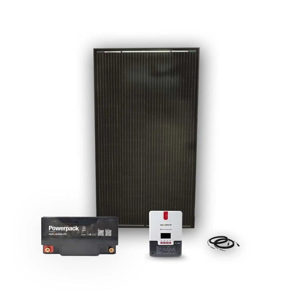 160W solar kit with 20A MPPT charge controller and 55Ah lithium battery