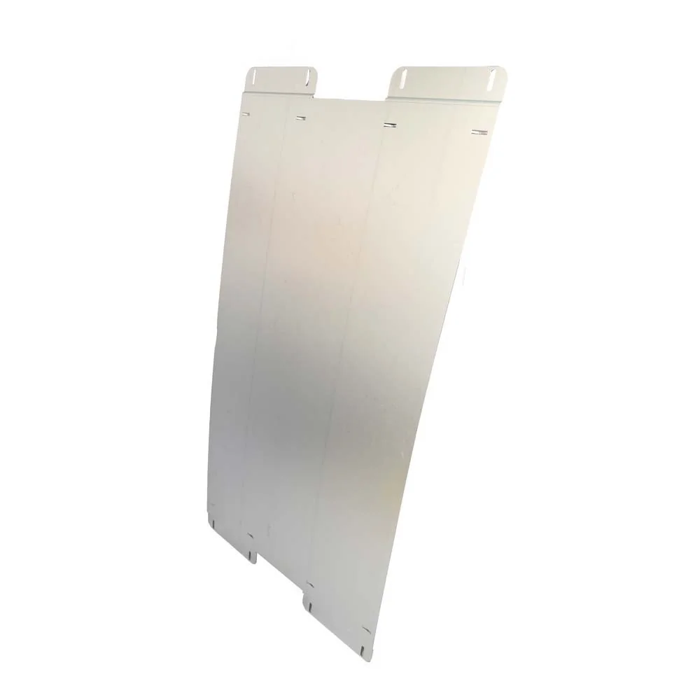 Robust angled aluminum sheet for mounting solar panels on Ford Nugget motorhomes.