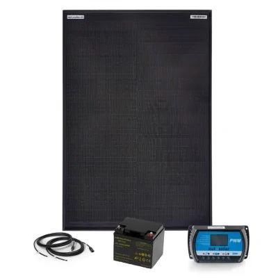 Solaranlage 50W mit 10A PWM Laderegler und 44Ah AGM-Batterie