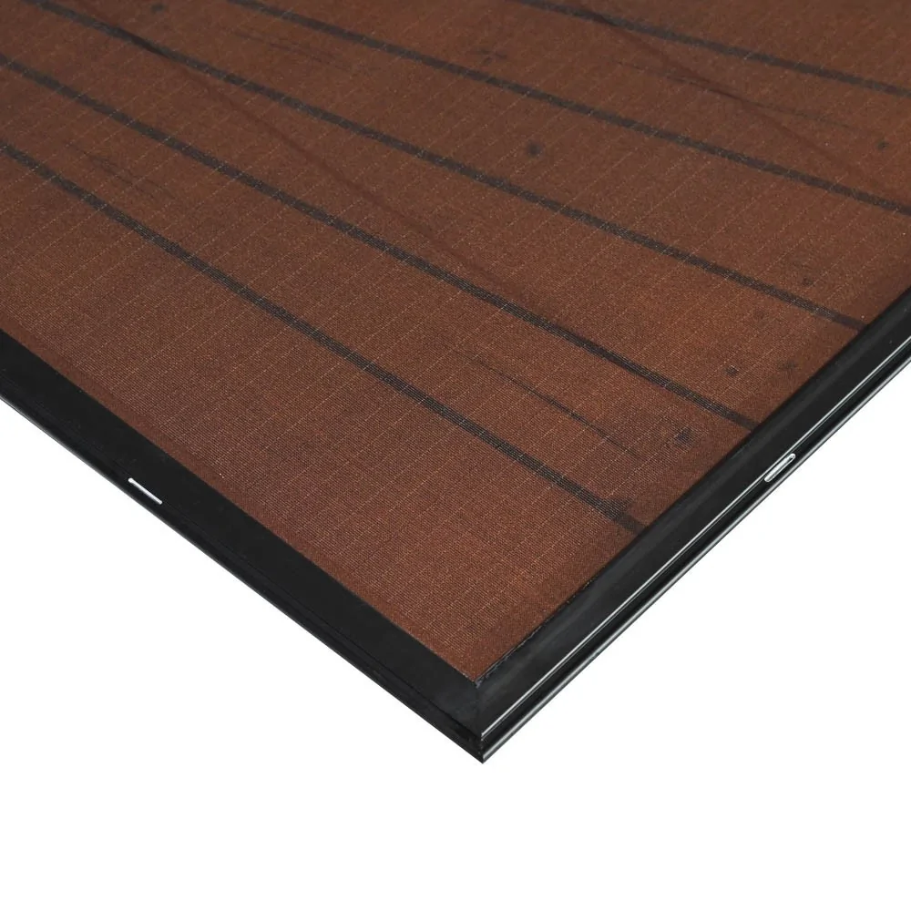 AutoSolar 200 Watt Solarpanel in Holzoptik mit Sonnenmotiv (oben links)