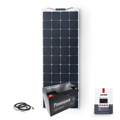 Solaranlage flexibel 160 Watt, 55Ah Lithiumbatterie und Laderegler