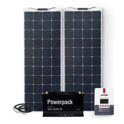 Solarset 320W flexibel, 30A MPPT-Laderegler, 105Ah Lithiumbatterie