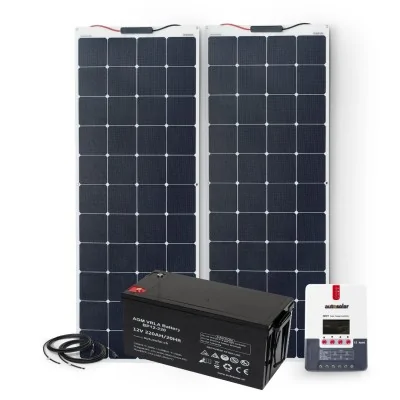 Solarset 320W flexibel, 30A MPPT Laderegler & 220Ah AGM-Batterie