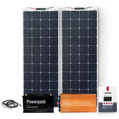 Solaranlage 320 Watt flexibel mit Batterie, Solarset fürs Wohnmobil