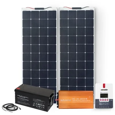 Komplettpaket 330W flexibel mit Batterie 220Ah und 2000W-Wechselrichter
