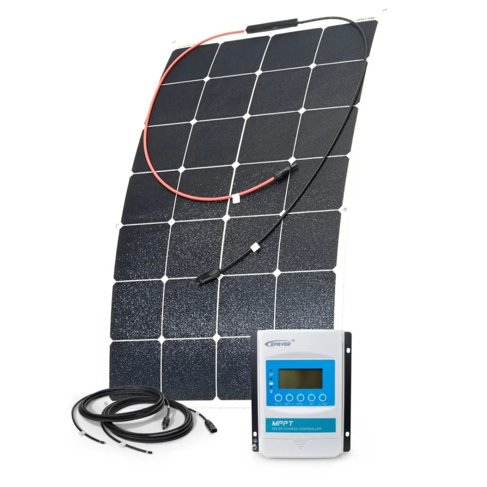 Solarset 105 Watt flexibel - für Gartenhaus, Alphütte, Schiff oder Camper