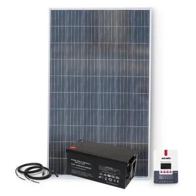 Solarset 335W Solaranlage mit 30A MPPT Laderegler und 220Ah AGM-Batterie
