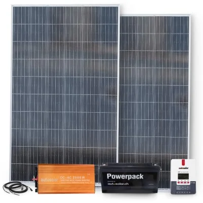 670W Solaranlage mit Lithiumbatterie 100Ah 24V & 2000W-Wechselrichter