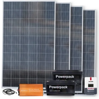 Solaranlage 1340W mit 2 x 100Ah Lithiumbatterien & 2000W-Wechselrichter