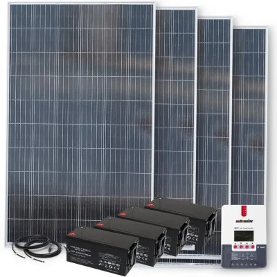 SSolarset 1340W 24V mit 60A MPPT Laderegler und 4x 220Ah AGM Batterien