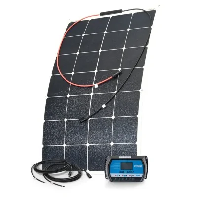 Solarset 100 Watt flexibel - für Gartenhaus, Alphütte, Schiff oder Camper