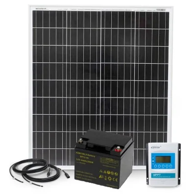100W solar kit with 10A MPPT charge controller and 44Ah AGM battery