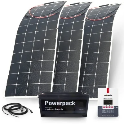 480W flexible solar system with 40A MPPT charge controller & 200Ah lithium battery