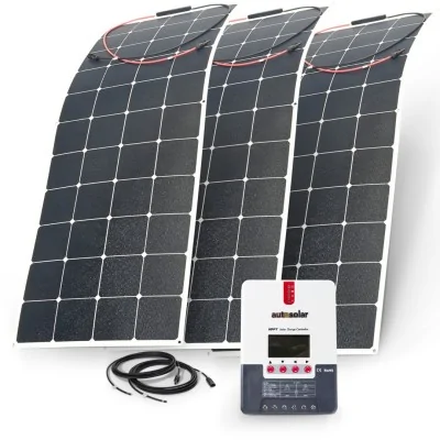 480W flexible solar system with 40A MPPT charge controller, battery not included