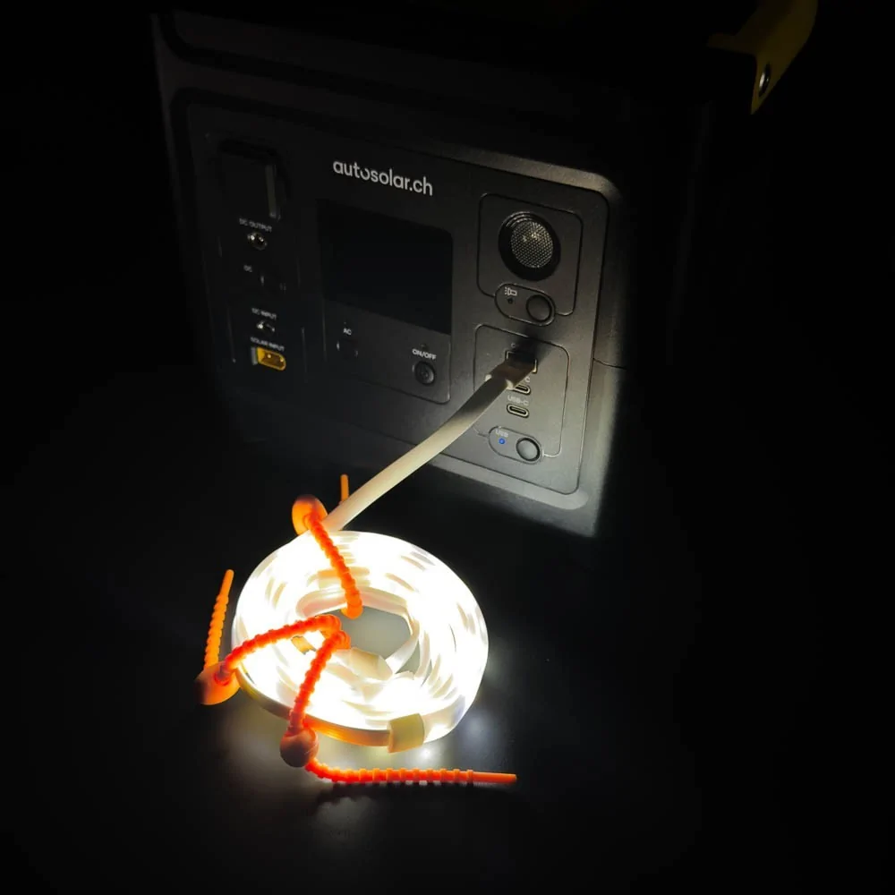 Cool-white LED string lights