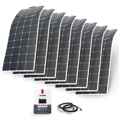 Kit solaire flexible 1320 W 24 V avec régulateur de charge MPPT 60 A