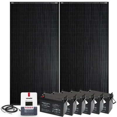 Solaranlage 800W 24V mit 60A MPPT Laderegler und 6x 110Ah AGM-Batterien