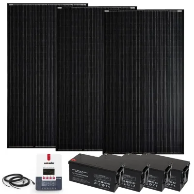 Solarset 1005W 24V mit 60A MPPT Laderegler und 4x 220Ah AGM-Batterien