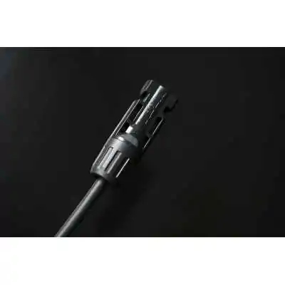 Balcony power plant in wood look with sun pattern