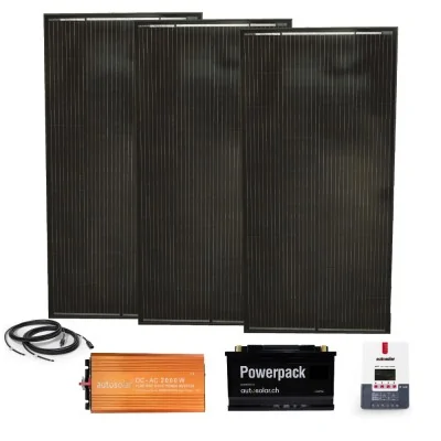 Solarset 300W mit Batterie & Wechselrichter ink. Montagematerial