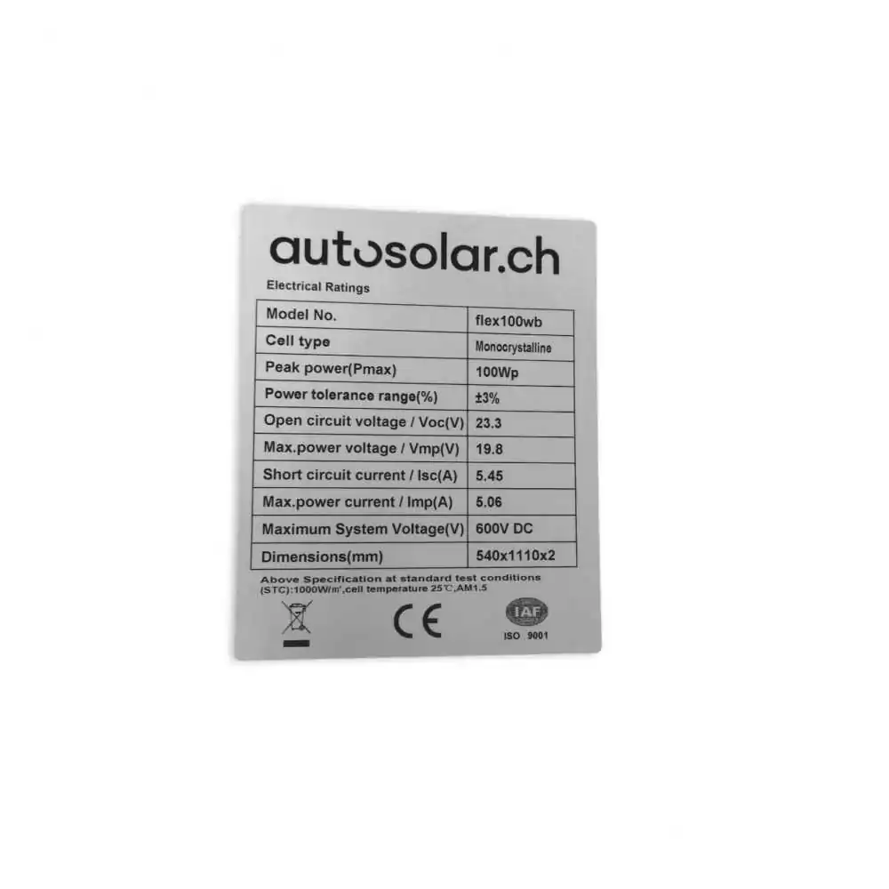 100W solar panel, flexible, thin, inexpensive - solar module for motorhomes.