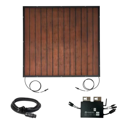 Balcony power plant in wood look