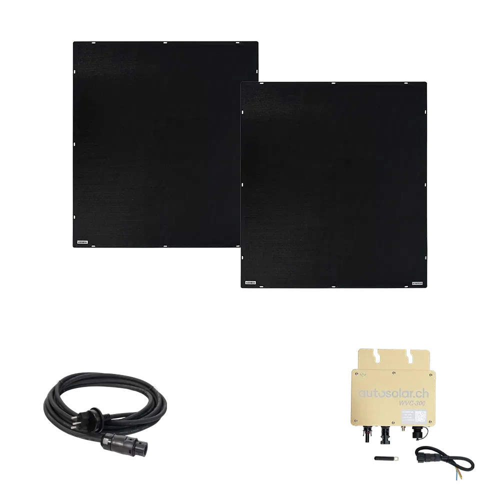 Super flexible 320W balcony power plant set with mounting hardware