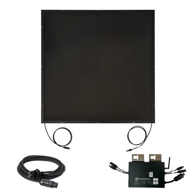 Balkonkraftwerk mit Panels in schwarz