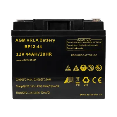 44Ah AGM-Batterie - wartungsfrei 12V Batterie, ideal bei wenig Platz