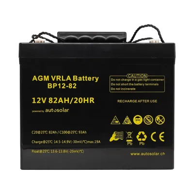 Batterie AGM 82 Ah - batterie solaire 12 V sans entretien - décharge profonde