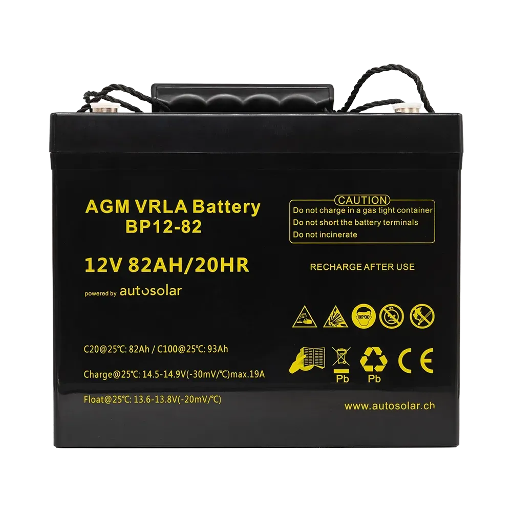 Batterie AGM 82 Ah - batterie solaire 12 volts sans entretien pour camping-cars