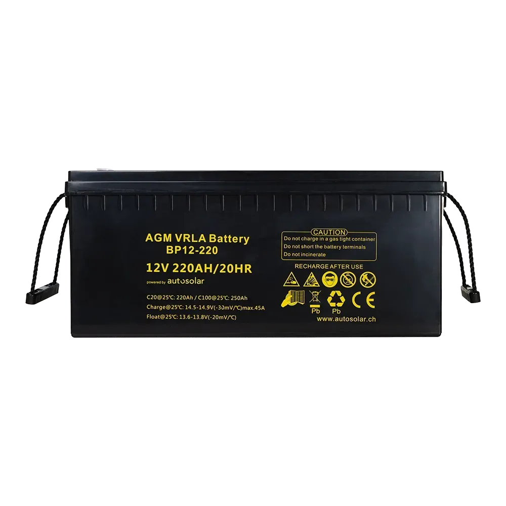 Batterie AGM 220 Ah - batterie solaire 12 V sans entretien pour camping-cars
