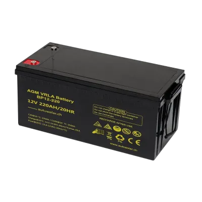 Batterie AGM 220 Ah - batterie solaire 12 V sans entretien pour camping-cars