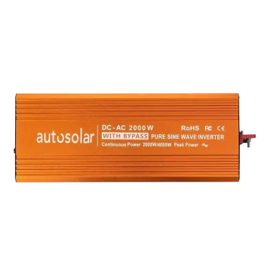 Onduleur solaire 2000 W avec by-pass - Onde sinusoïdale pure - 12 V à 230 V