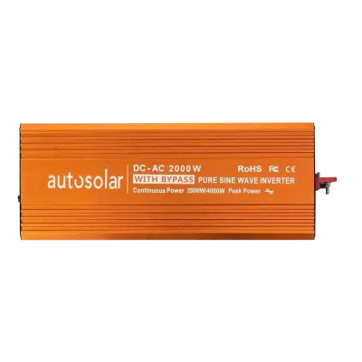 Onduleur solaire 2000 W avec by-pass - Onde sinusoïdale pure - 24 V à 230 V