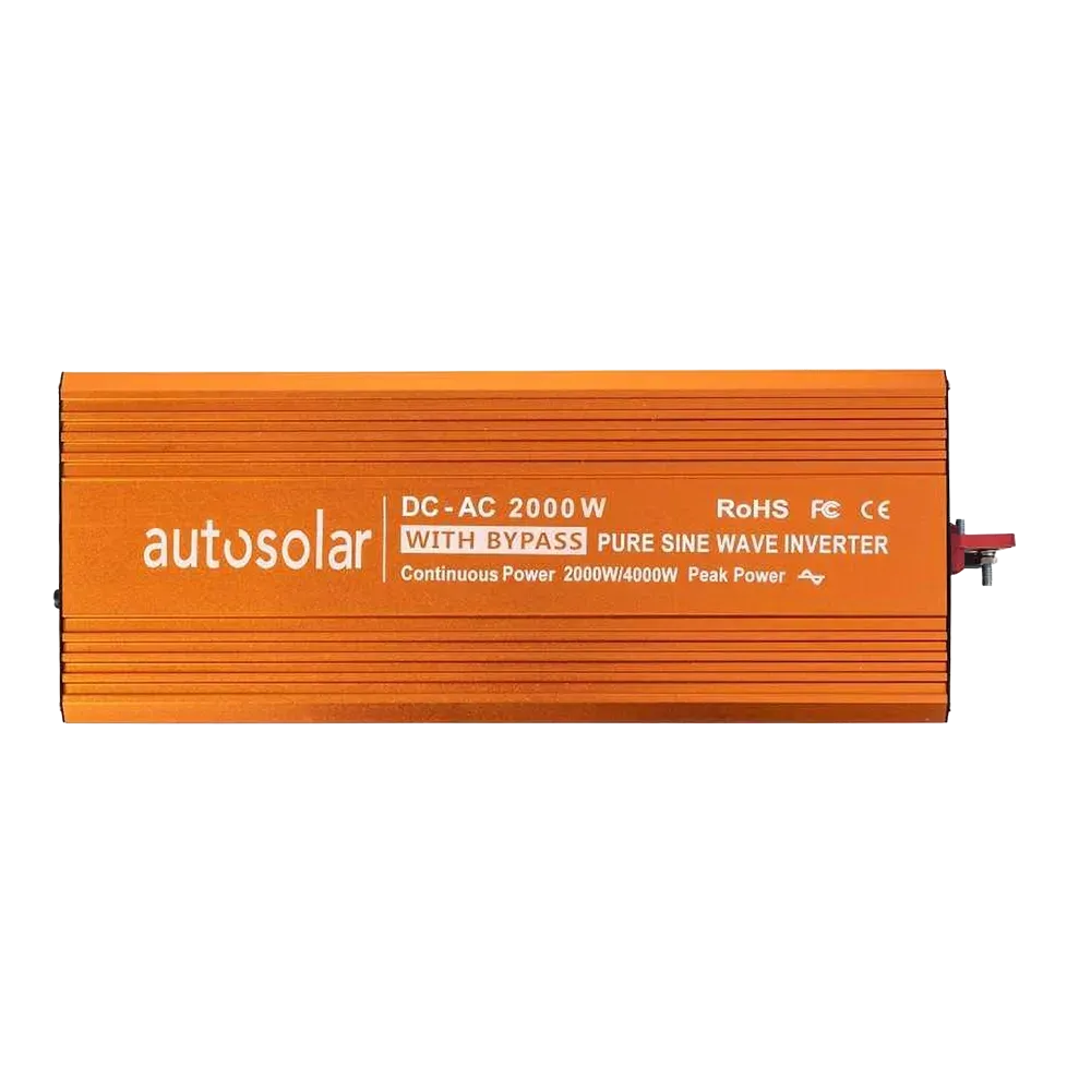 2000 watt solar inverter with bypass - pure sine wave - 24V to 230V